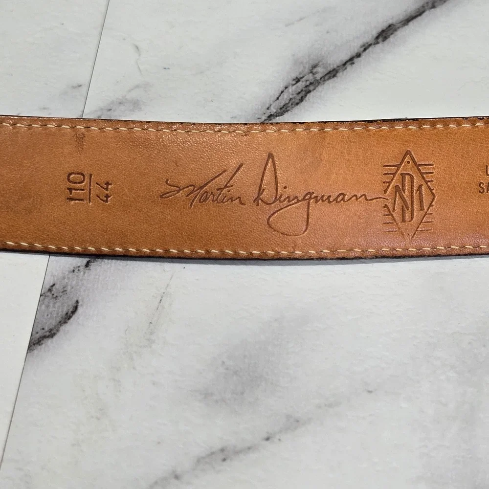 Martin Dingman Louisiana Alligator Belt Mens 44 Black USA Made Exotic Leather